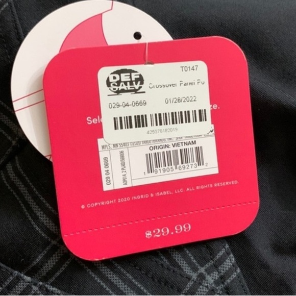 Isabel Maternity Crossover Panel Ponte Pants - Black Plaid - Picture 12 of 16